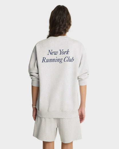 Sporty & Rich Run Club Crewneck - Heather Gray/Navy