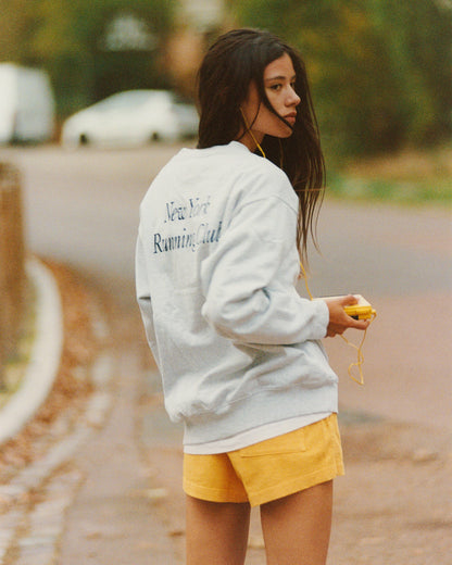 Sporty & Rich Run Club Crewneck - Heather Gray/Navy