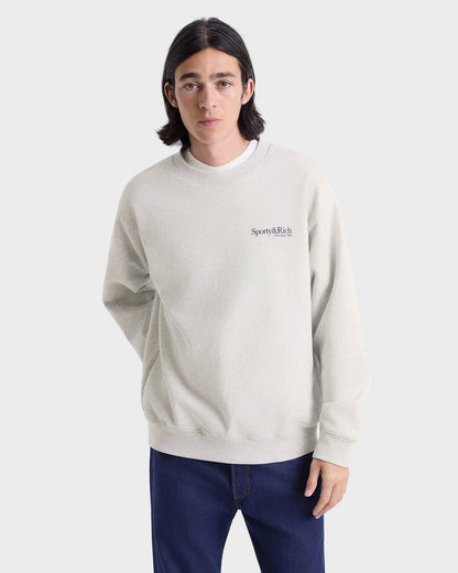 Sporty & Rich Run Club Crewneck - Heather Gray/Navy