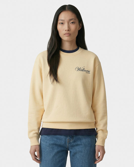 Sporty & Rich Avenue Crewneck - Almond/Navy