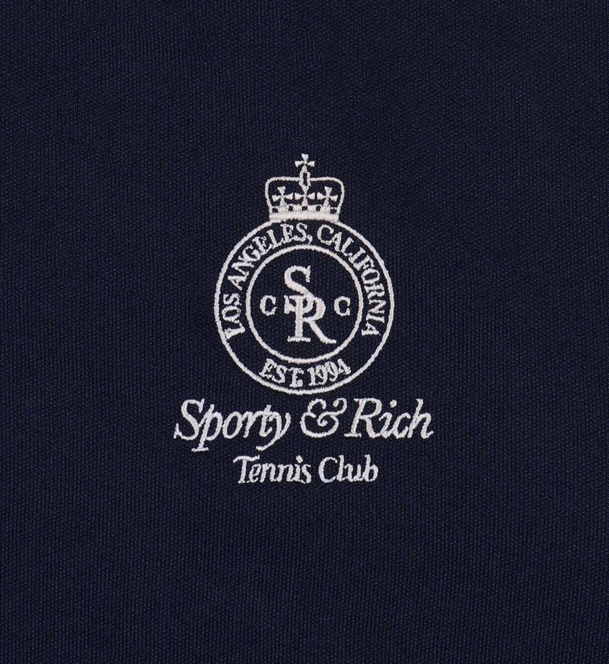 Sporty & Rich Crown 70s Pique Polo - Navy/White