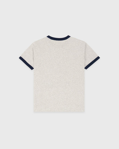 Sporty & Rich BH Riding Club Ringer Tee - Heather Gray/Dark Navy