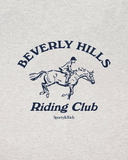 Sporty & Rich BH Riding Club Ringer Tee - Heather Gray/Dark Navy