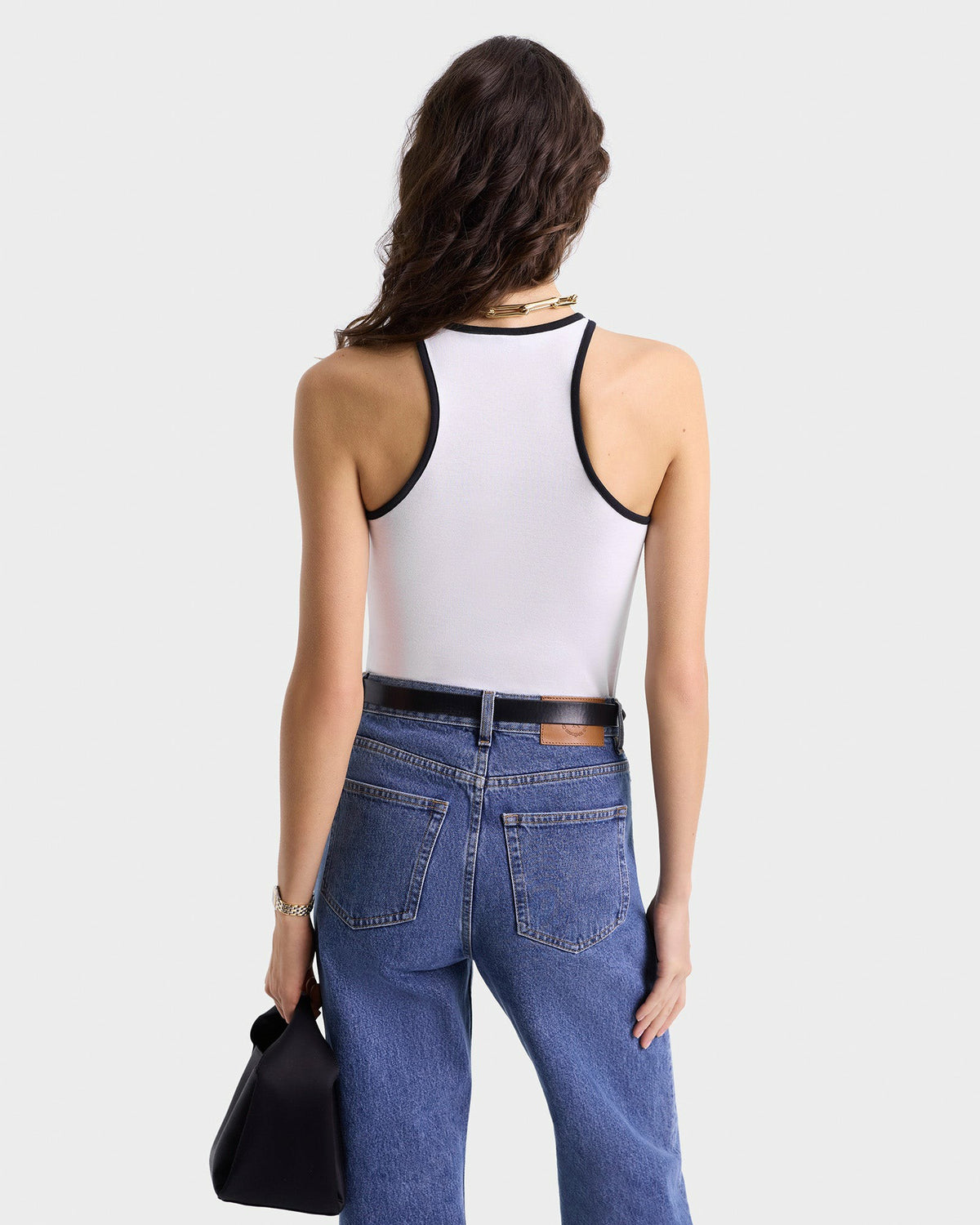 Sporty & Rich SRHWC Ribbed Tank - White/Black