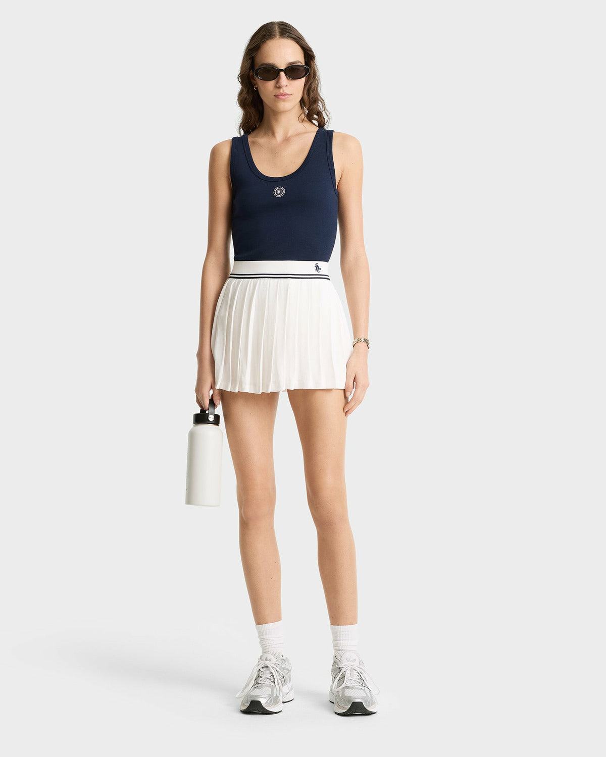 Sporty & Rich SRHWC Baby Rib Tank - Navy/White