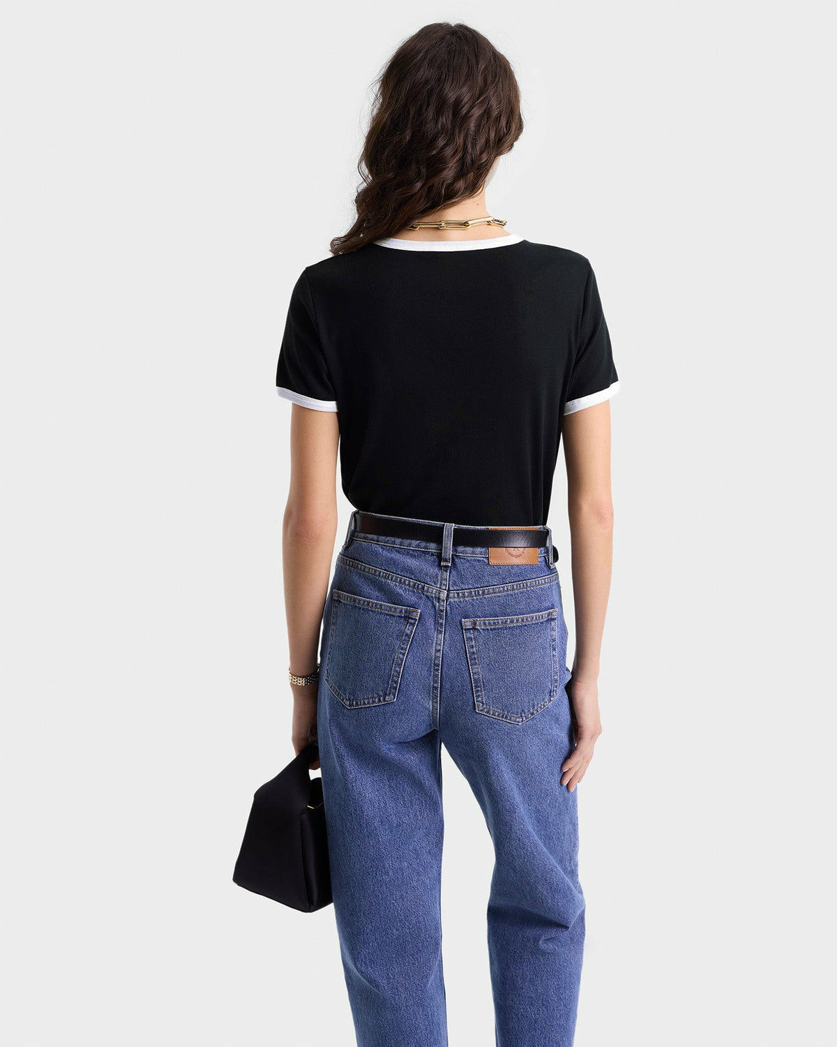 Sporty & Rich SRHWC Ringer Tee - Black/White