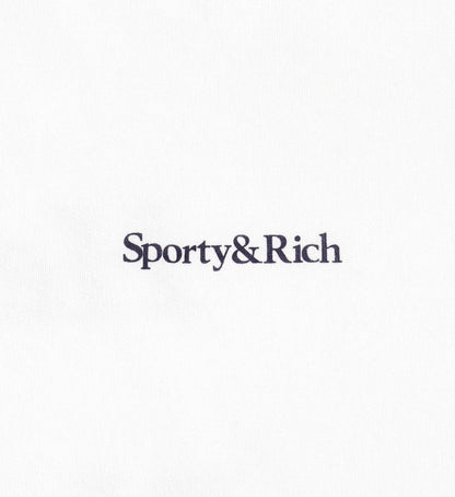 Sporty & Rich Serif Logo Soft Disco Short - White/Navy