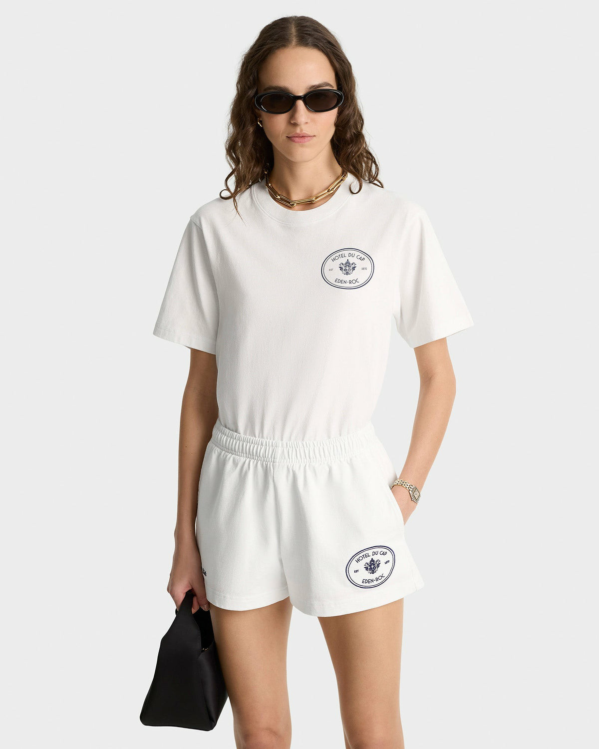 Sporty & Rich Eden Crest Disco Short - White/Navy