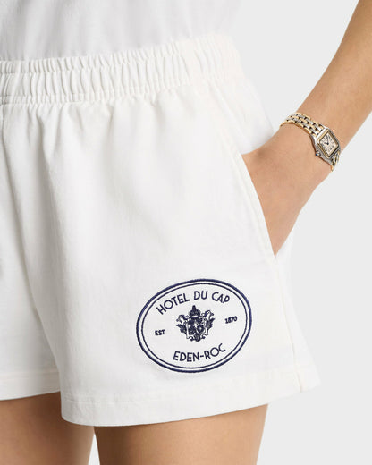 Sporty & Rich Eden Crest Disco Short - White/Navy
