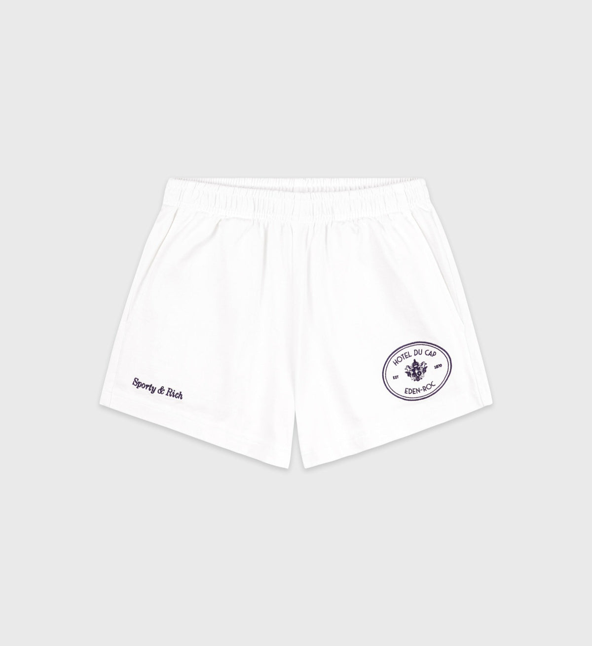 Sporty & Rich Eden Crest Disco Short - White/Navy