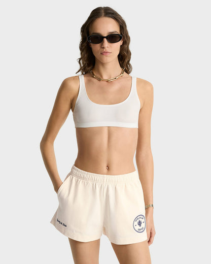 Sporty & Rich Eden Crest Disco Short - Cream/Navy