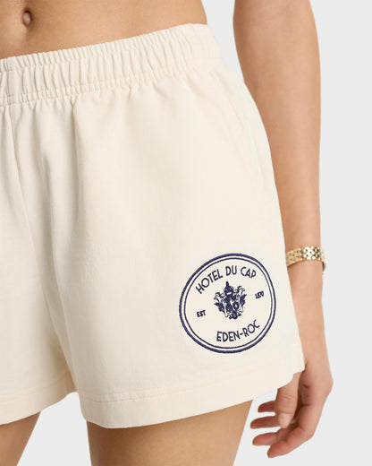 Sporty & Rich Eden Crest Disco Short - Cream/Navy