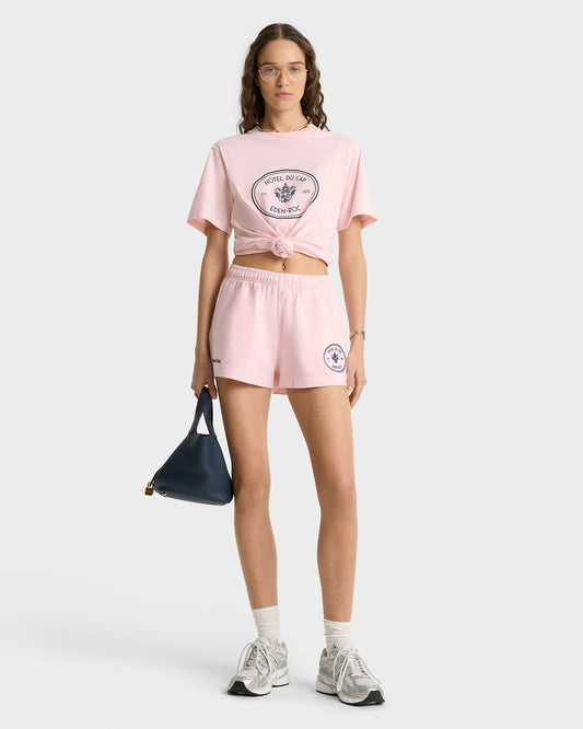 Sporty & Rich Eden Crest Disco Short - Pink Dolphin/Navy