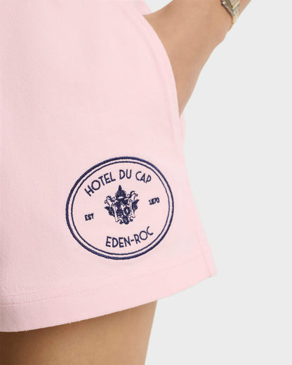 Sporty & Rich Eden Crest Disco Short - Pink Dolphin/Navy