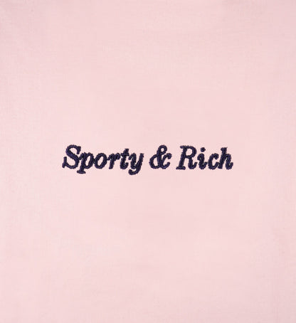 Sporty & Rich Eden Crest Disco Short - Pink Dolphin/Navy