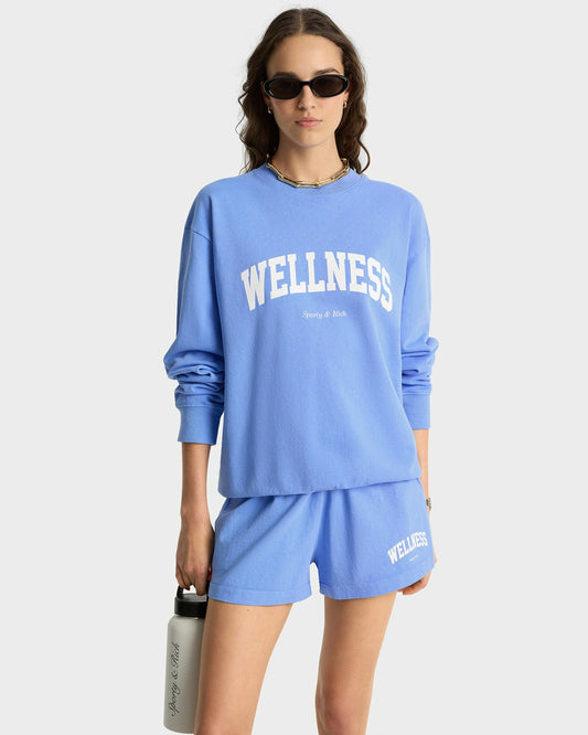 Sporty & Rich Wellness Ivy Disco short - Flax blue/White