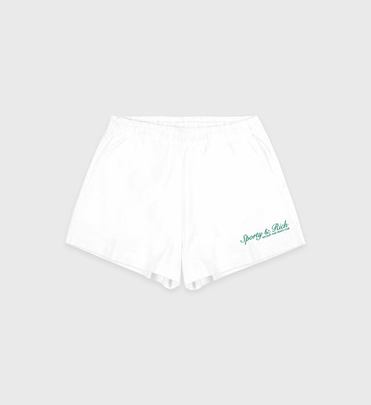 Sporty & Rich Syracuse Disco Short - White/Alpine