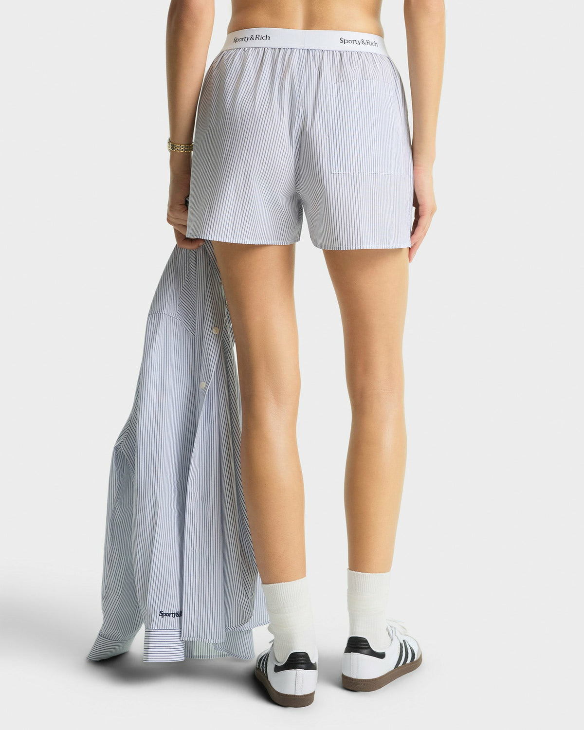 Sporty & Rich Yankees Serif Boxer Short - Navy Striped