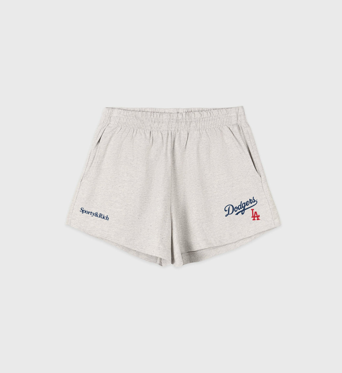 Sporty & Rich Dodgers Serif Disco Short - Heather Gray/Navy