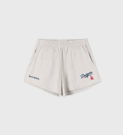 Sporty & Rich Dodgers Serif Disco Short - Heather Gray/Navy