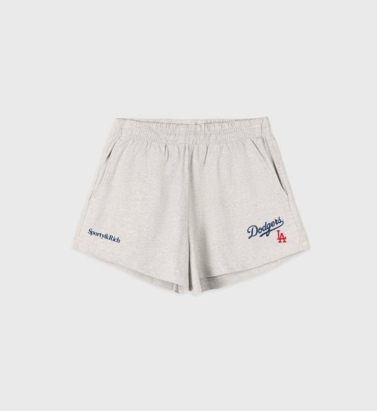 Sporty & Rich Dodgers Serif Disco Short - Heather Gray/Navy