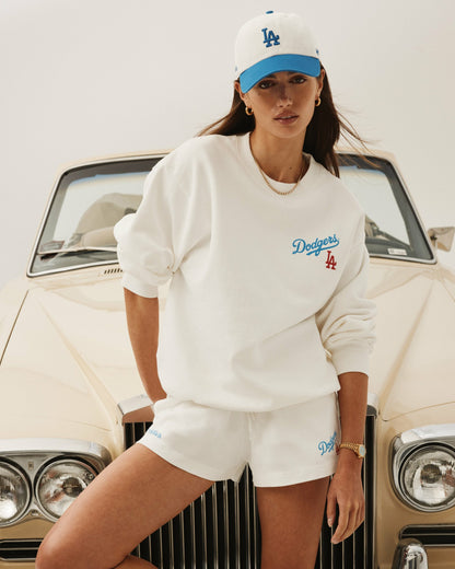 Sporty & Rich Dodgers Serif Disco Short - White/Team Blue