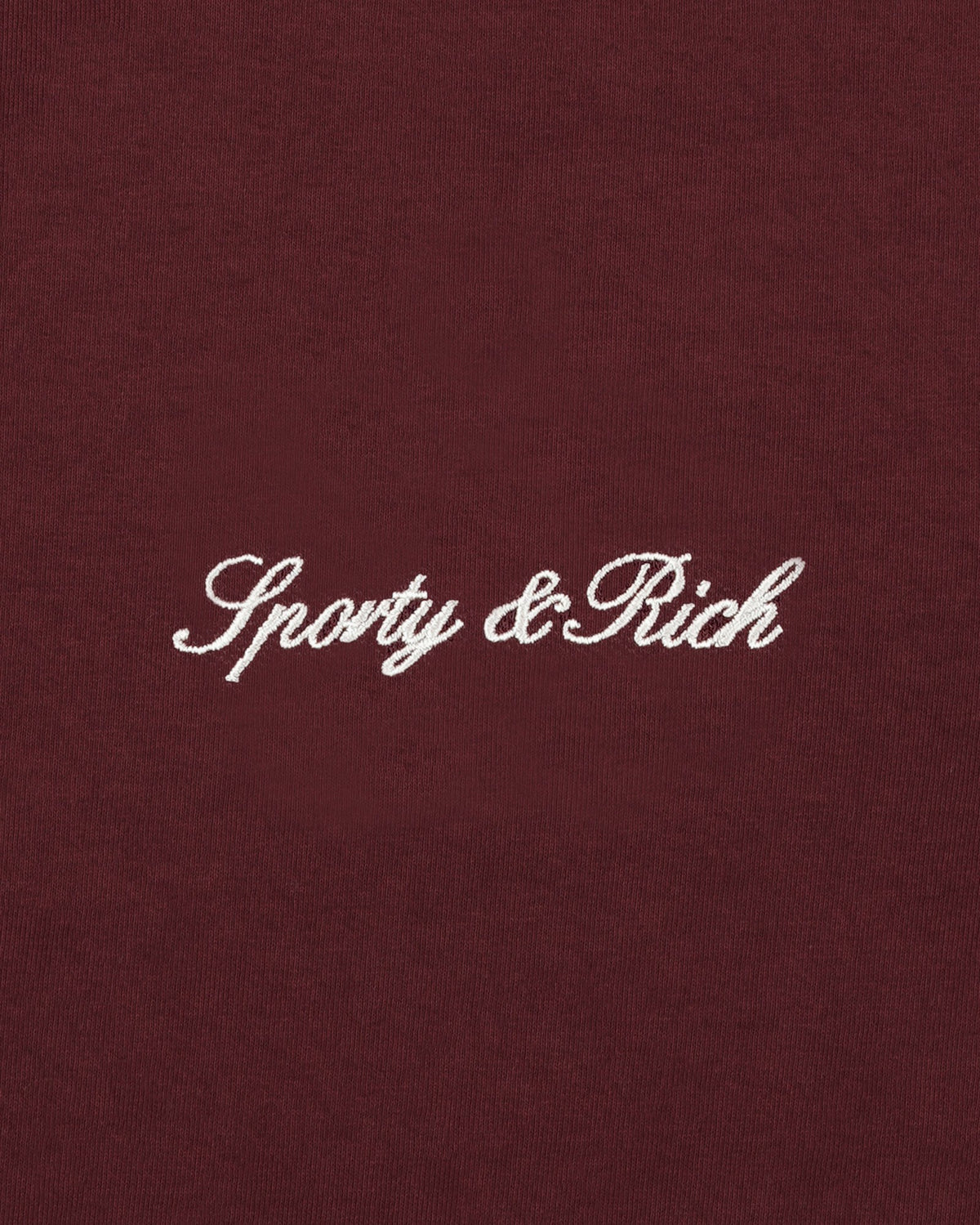 Sporty & Rich Syracuse Embroidered Disco Short - Bordeaux/White