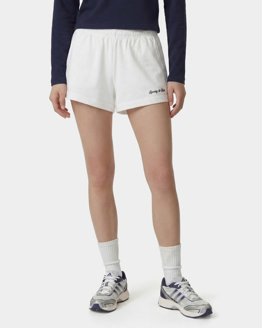 Sporty & Rich Syracuse Embroidered Disco Short - White/Navy