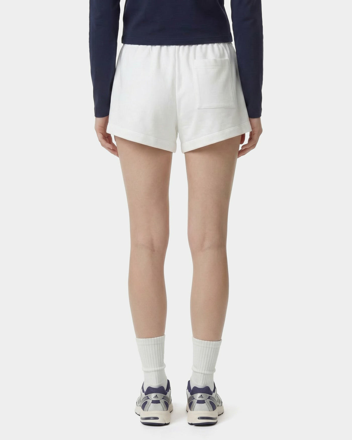 Sporty & Rich Syracuse Embroidered Disco Short - White/Navy