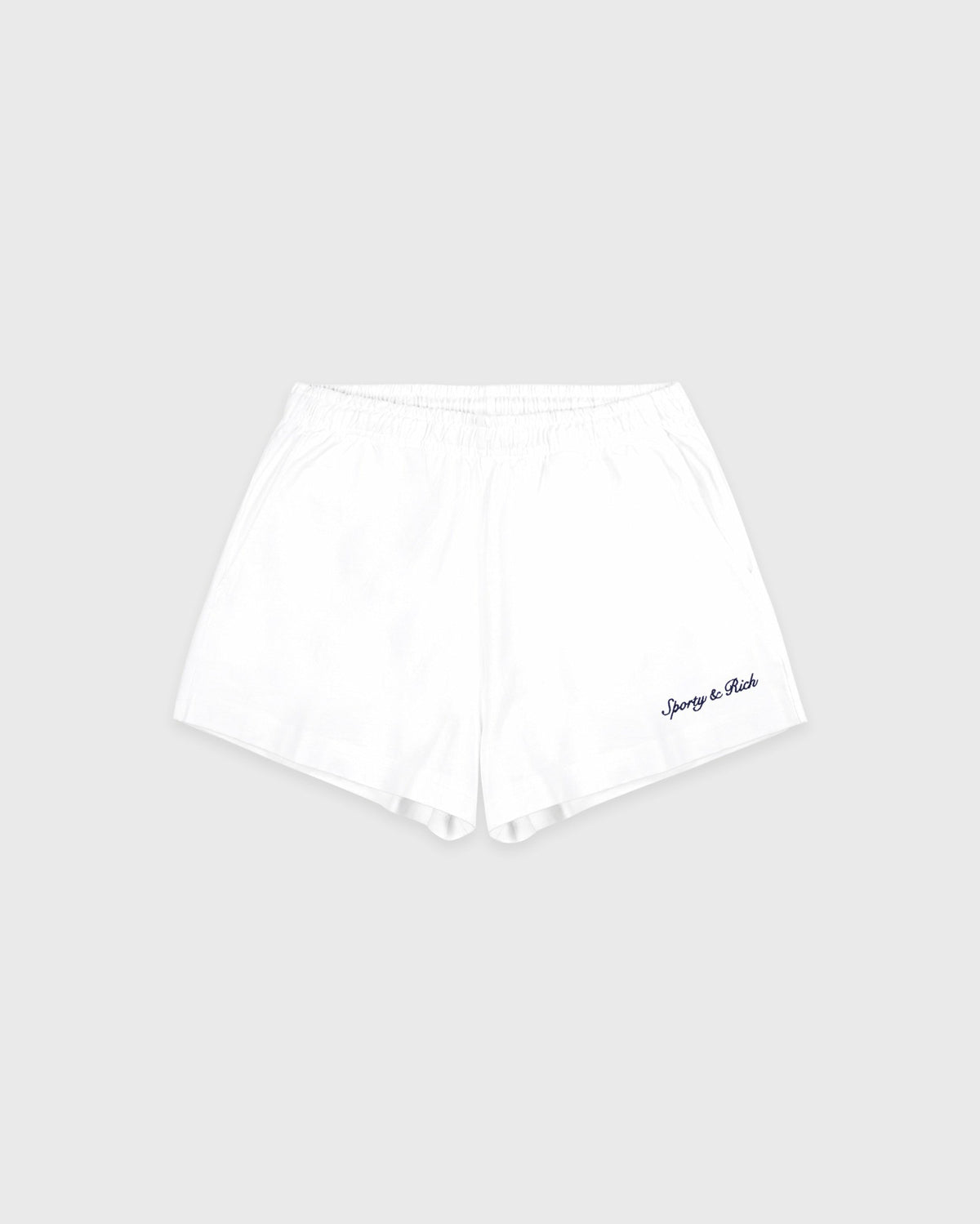 Sporty & Rich Syracuse Embroidered Disco Short - White/Navy