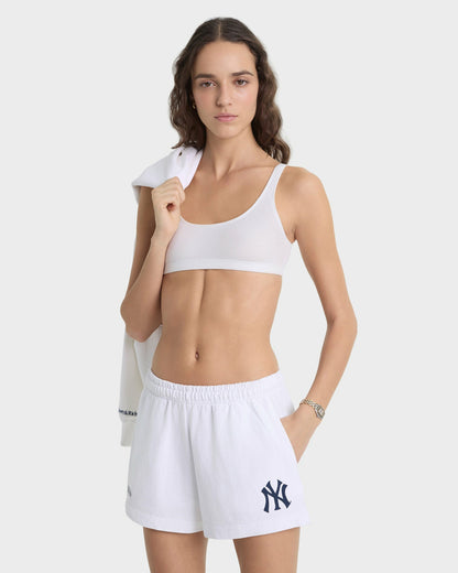 Sporty & Rich Heritage Yankees Serif Disco Short - White/Navy