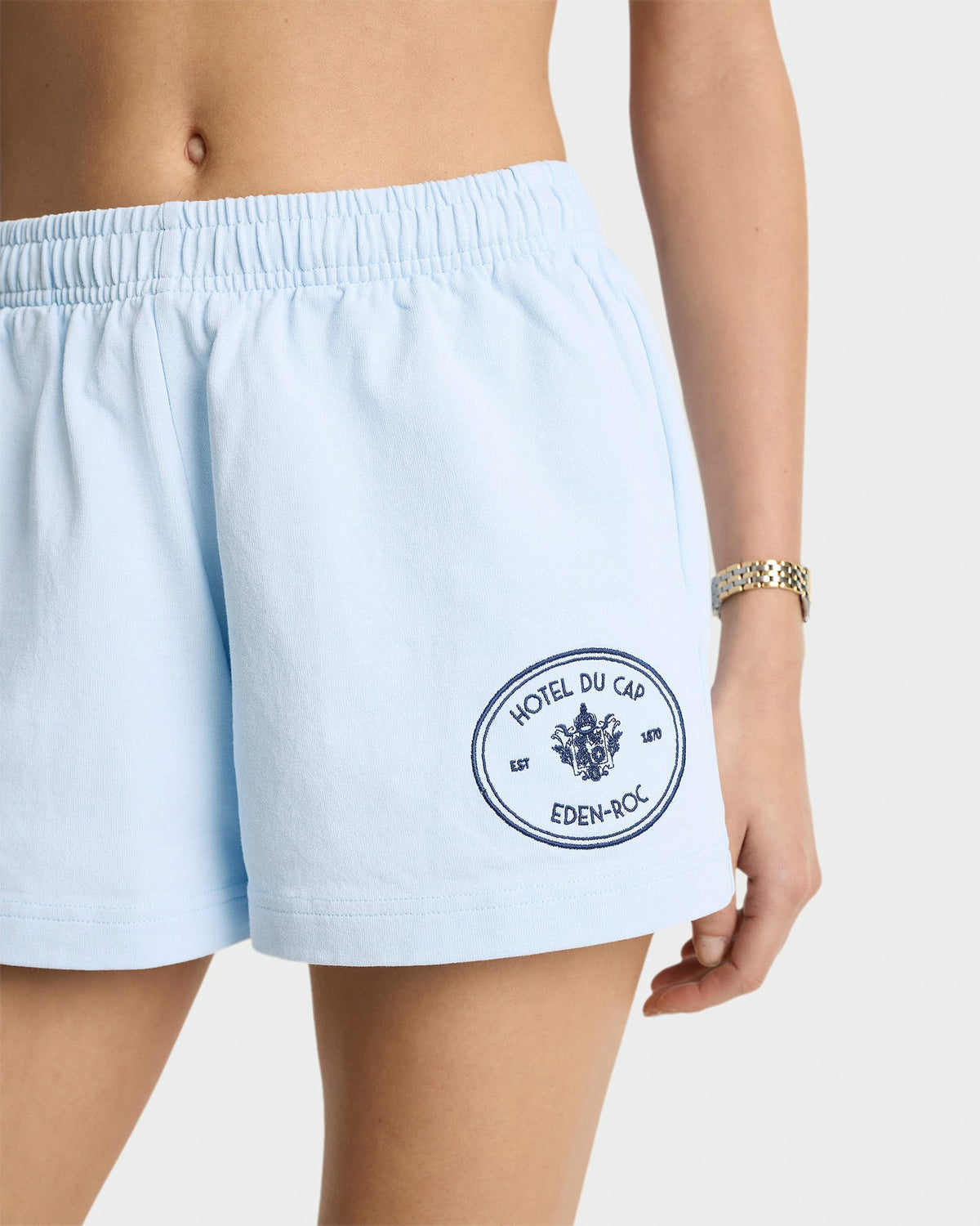 Sporty & Rich Eden Crest Disco Short - Ciel/Navy