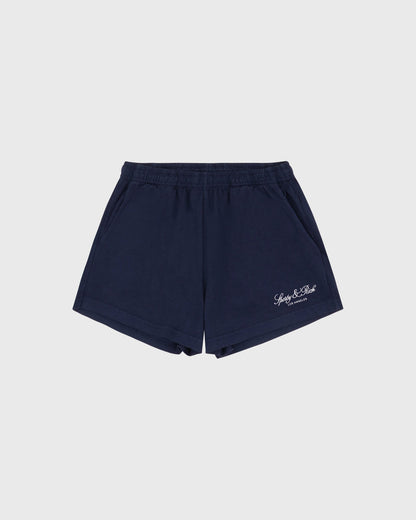 Sporty & Rich Vendome LA Embroidered Disco Short - Navy/White