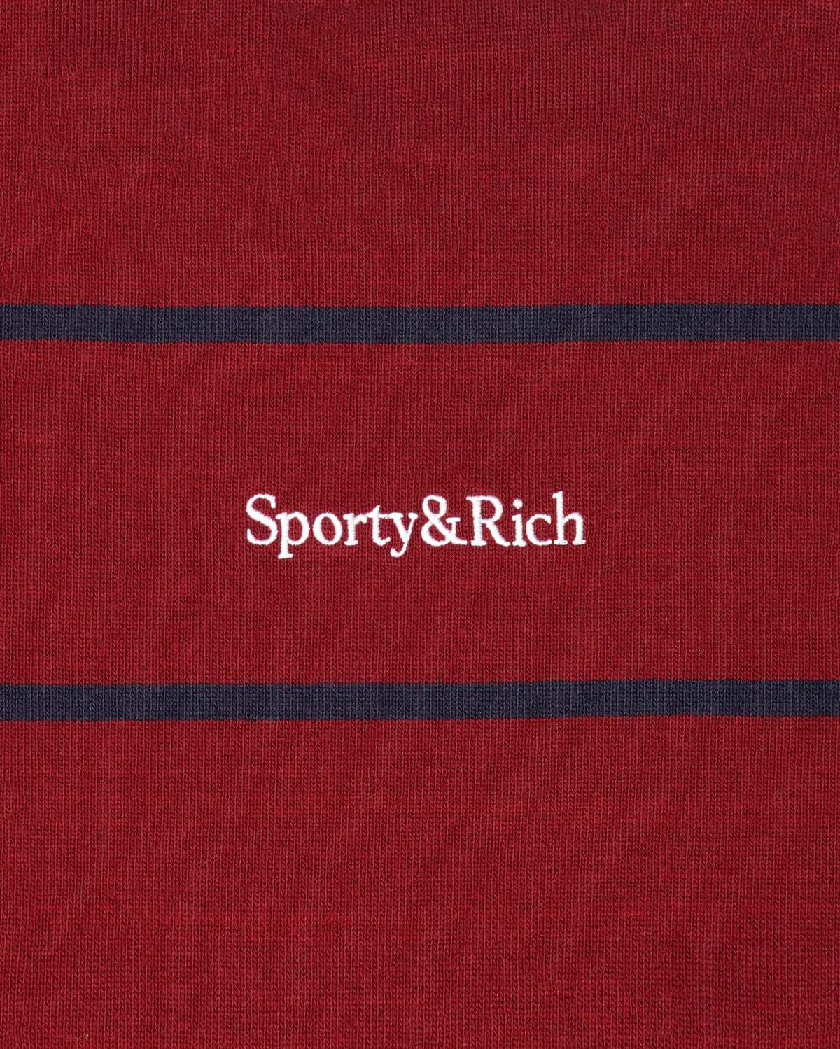 Sporty & Rich Serif Logo Rugby Polo Men - Merlot/White/Dark Navy