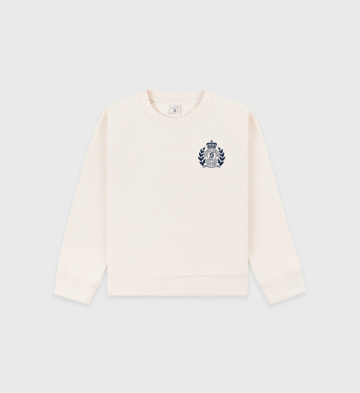 Sporty & Rich H&W Crest Kids Crewneck - Cream/Navy