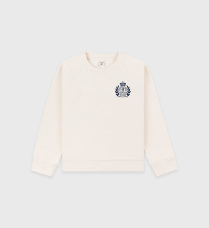 Sporty & Rich H&W Crest Kids Crewneck - Cream/Navy