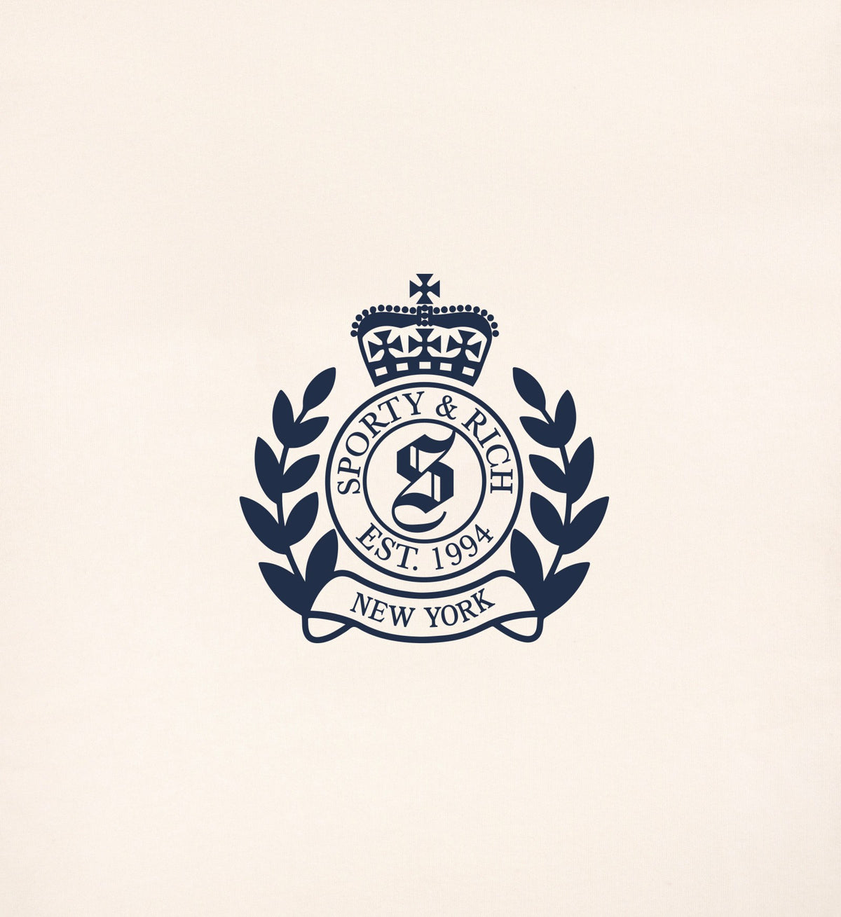 Sporty & Rich H&W Crest Kids Crewneck - Cream/Navy