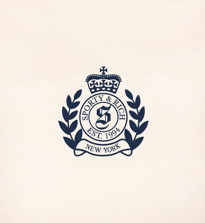 Sporty & Rich H&W Crest Kids Crewneck - Cream/Navy