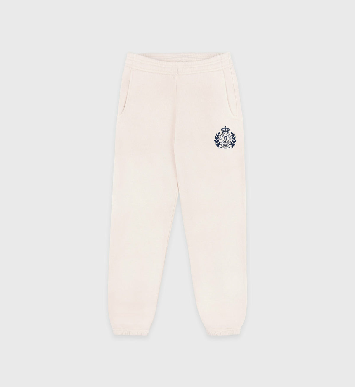 Sporty & Rich H&W Crest Kids Sweatpant - Cream/Navy