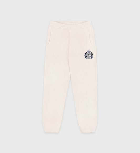 Sporty & Rich H&W Crest Kids Sweatpant - Cream/Navy