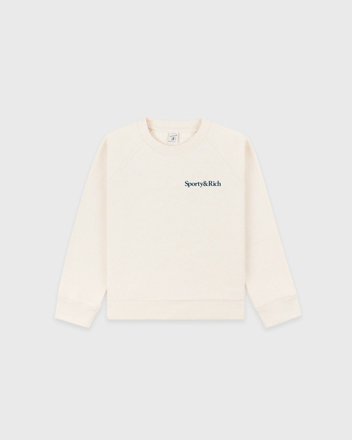 Sporty & Rich Eat More Veggies Kids Crewneck - Cream/Navy