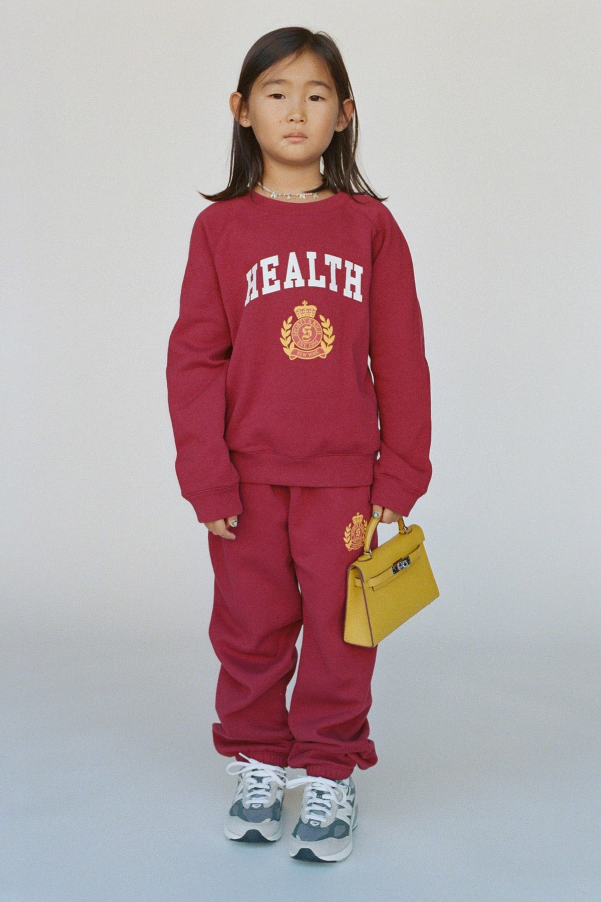 Sporty & Rich NY Health Crest Kids Sweatpant - Merlot