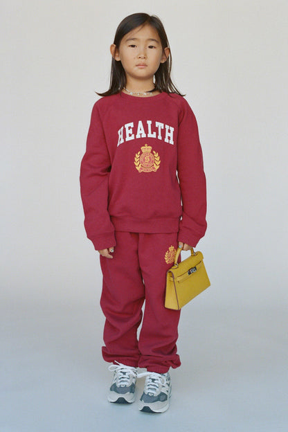 Sporty & Rich NY Health Crest Kids Sweatpant - Merlot