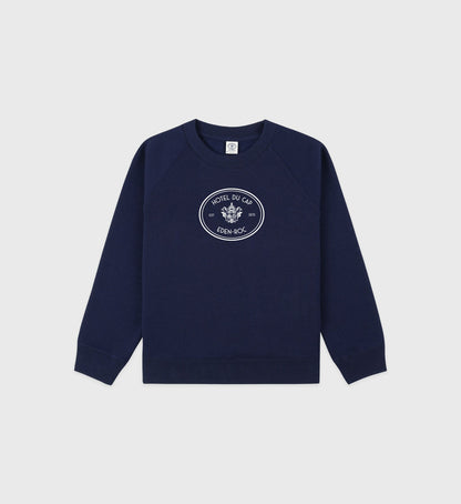 Sporty & Rich Eden Crest Kids Creweneck - Navy/White