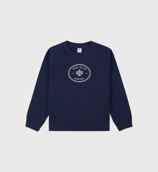 Sporty & Rich Eden Crest Kids Creweneck - Navy/White