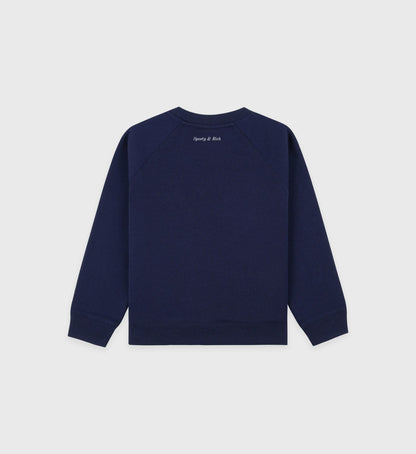 Sporty & Rich Eden Crest Kids Creweneck - Navy/White