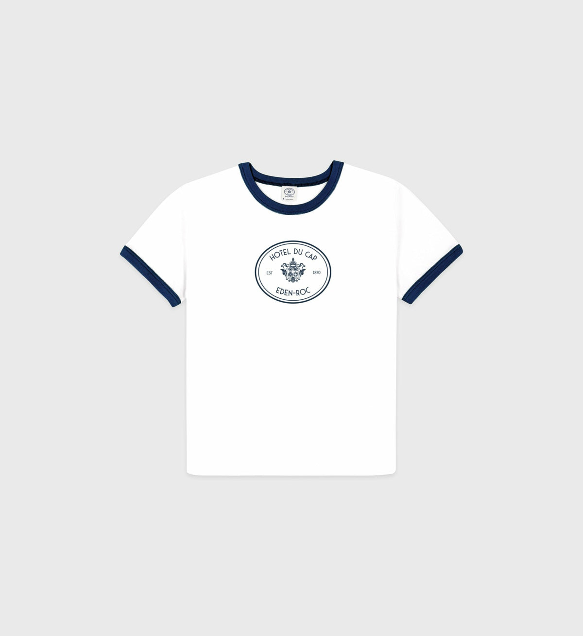 Sporty & Rich Eden Crest Kids Ringer Tee - White/Navy
