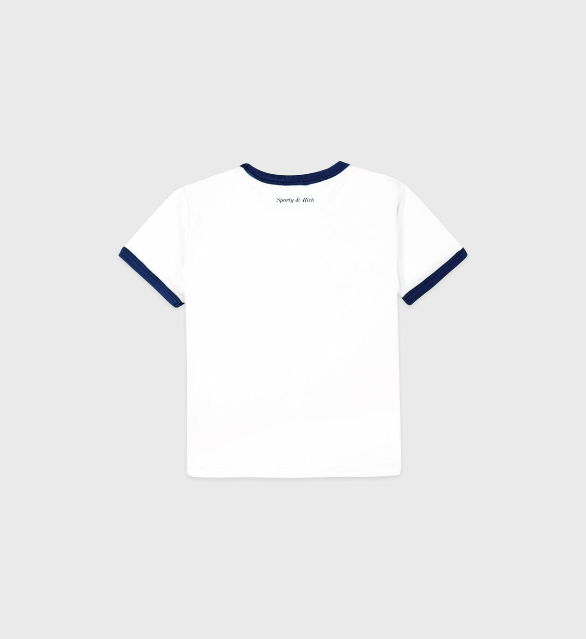 Sporty & Rich Eden Crest Kids Ringer Tee - White/Navy