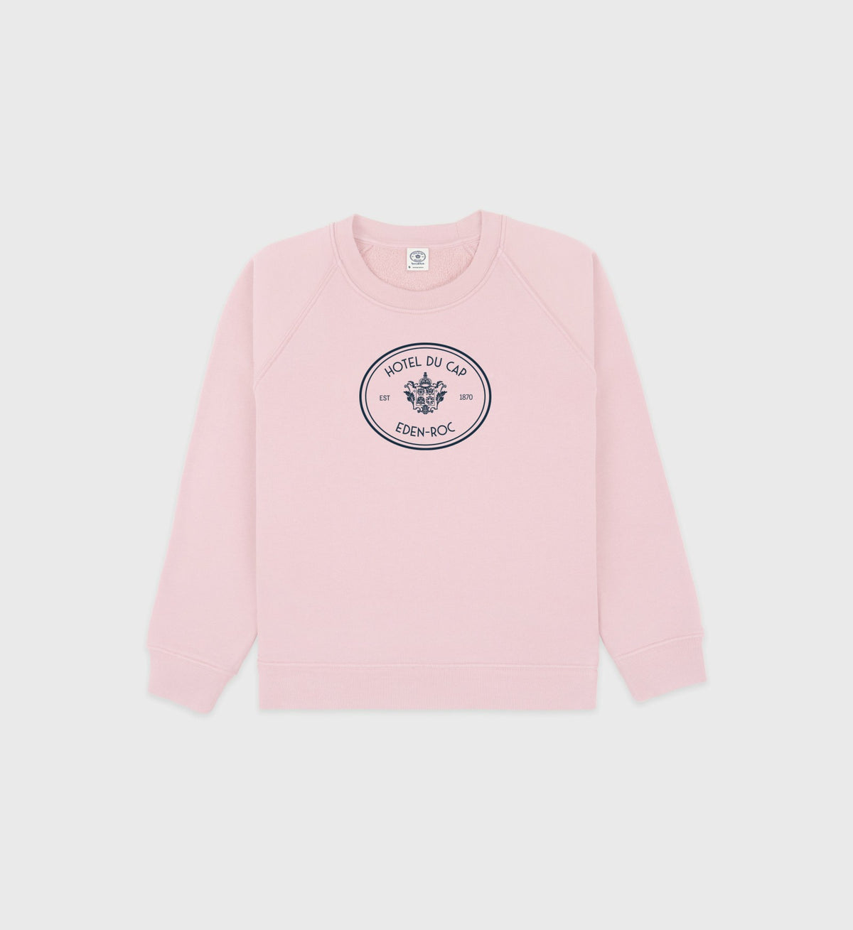 Sporty & Rich Eden Crest Kids Creweneck - Pink Dolphin/Navy