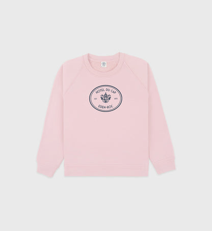 Sporty & Rich Eden Crest Kids Creweneck - Pink Dolphin/Navy